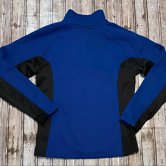 Spyder Pullover Sweater Blue Black  1/4 Zip Long Sleeve Men’s Sz M - Picture 2 of 3